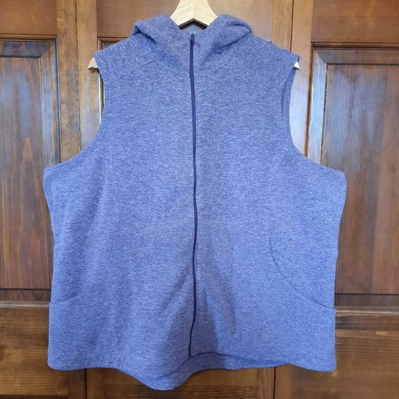 Duluth Trading Co Plus Frost Lake Hooded Vest Marled Purple Fleece 23901 Size 2X - Picture 1 of 10